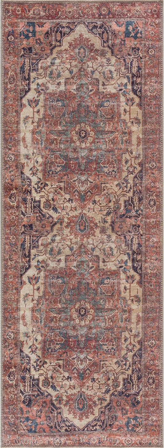 Bloom Rugs - Tapete tradicional para el pasillo, lavable y antideslizante, para...