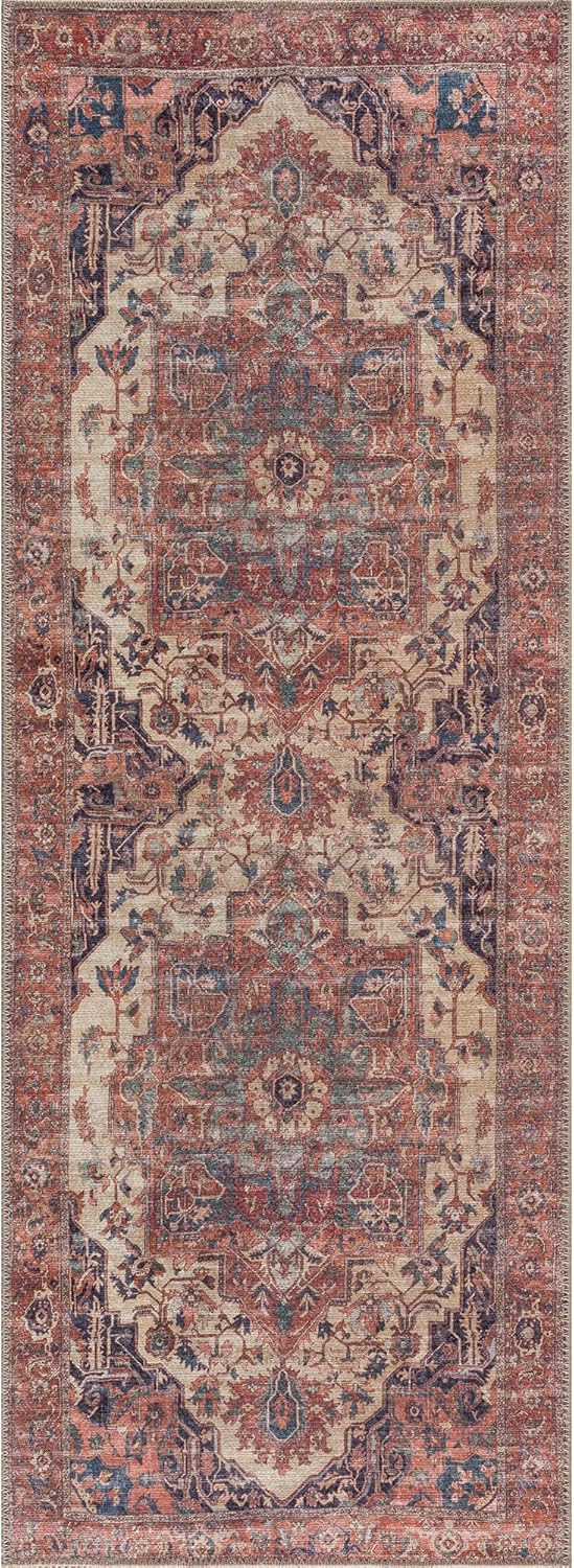 Bloom Rugs - Tapete tradicional para el pasillo, lavable y antideslizante, para...
