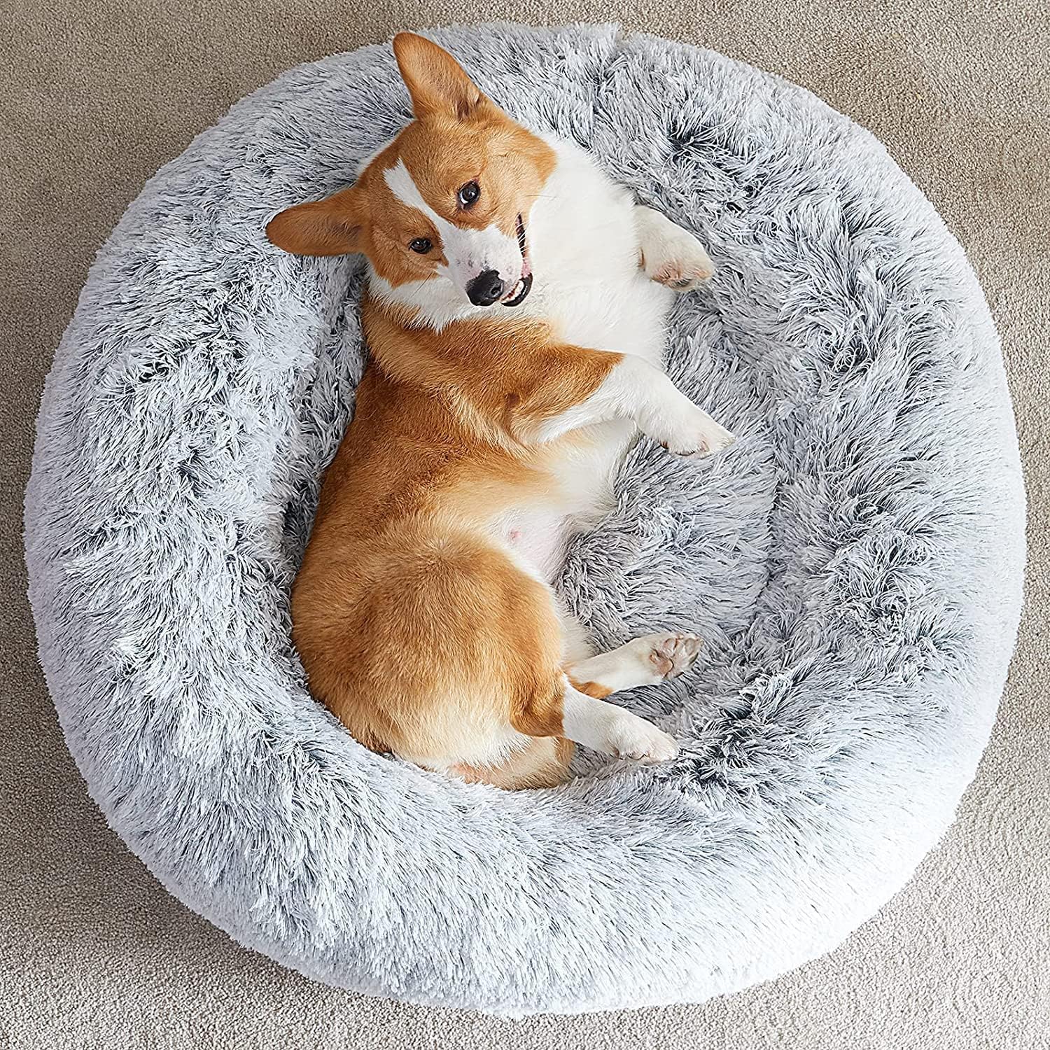WNPETHOME - Cama calmante para perros y gatos, anti-ansiedad, de piel...