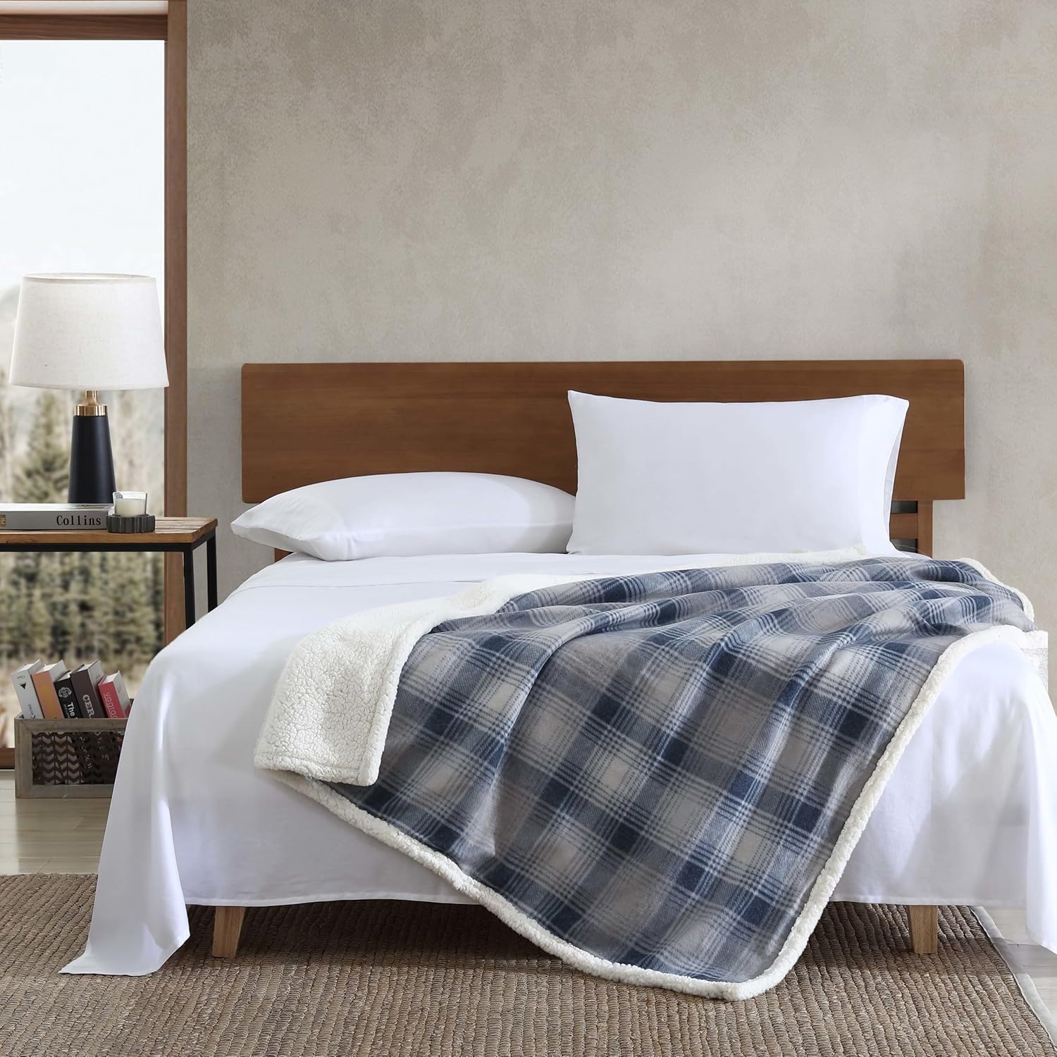Eddie Bauer - Manta de manta, sherpa reversible súper suave y ropa de cama de...