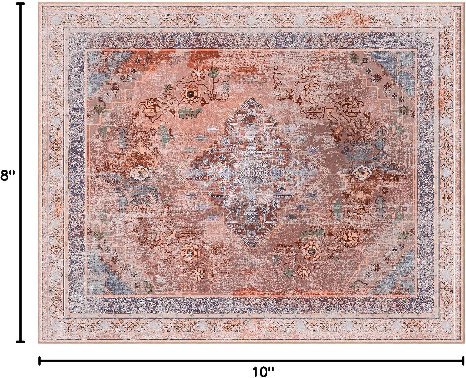 Phantoscope Vintage Collection - Alfombra de área de 8 x 10 pies, alfombra...