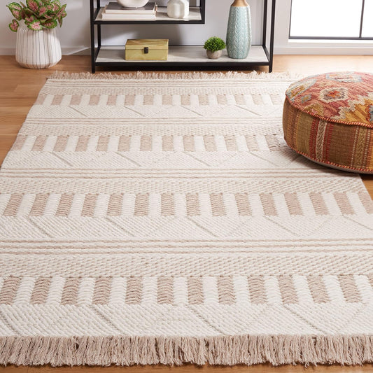SAFAVIEH Natura Collection - Alfombra de área de 6 x 9 pies, color marfil y...