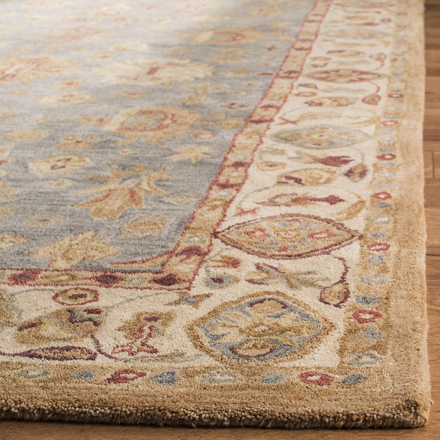 Anatolia Collection Alfombra de área de 8 x 10 pies, azul y marfil, hecha a