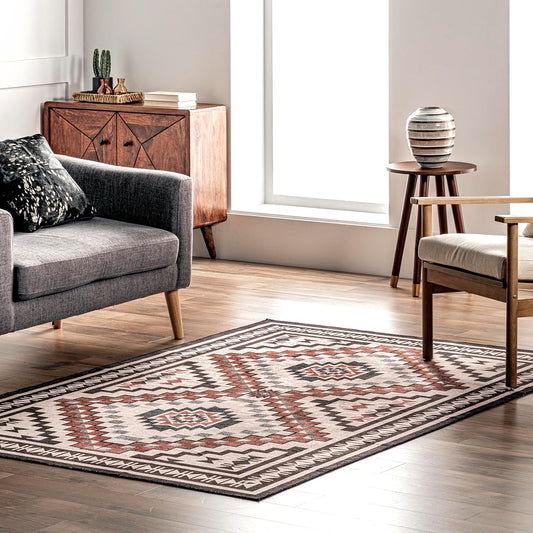 SpinClean Alfombra de área lavable a máquina, resistente a las manchas con