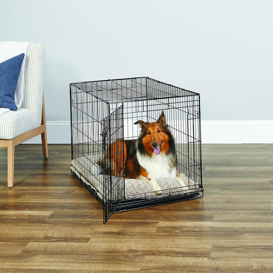 Jaula de metal para perros, con puerta simple o doble, plegable de New World,...