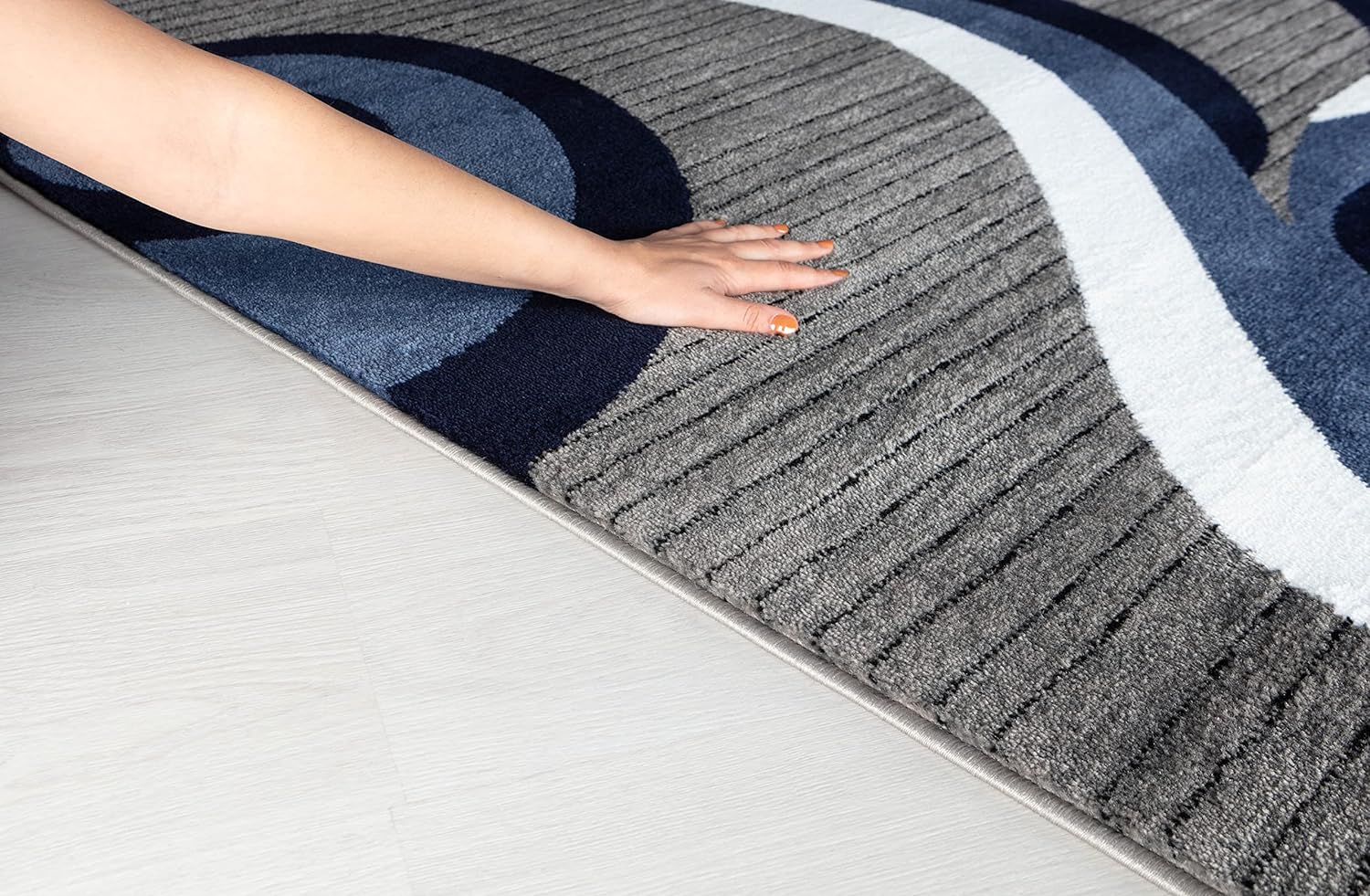 GLORY RUGS Alfombra moderna con diseño de remolinos para dormitorio, sala de...