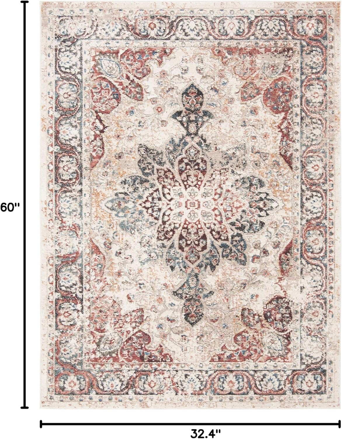 SAFAVIEH Carlyle Collection CYL215B - Alfombra vintage oriental, envejecida, no...