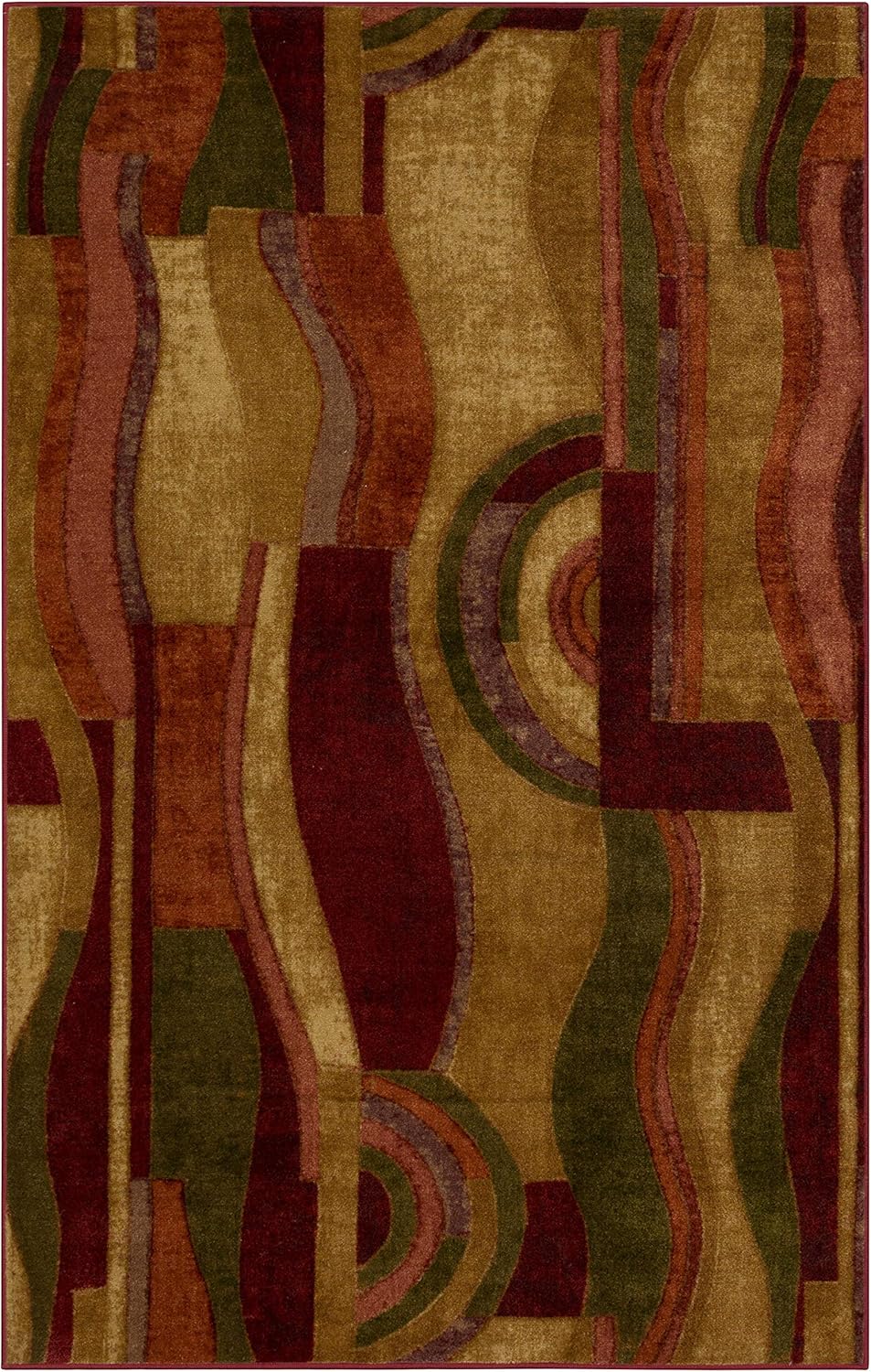 Mohawk Home New Wave Picasso - Alfombra abstracta de vino, 1 pies 8 pulgadas x...