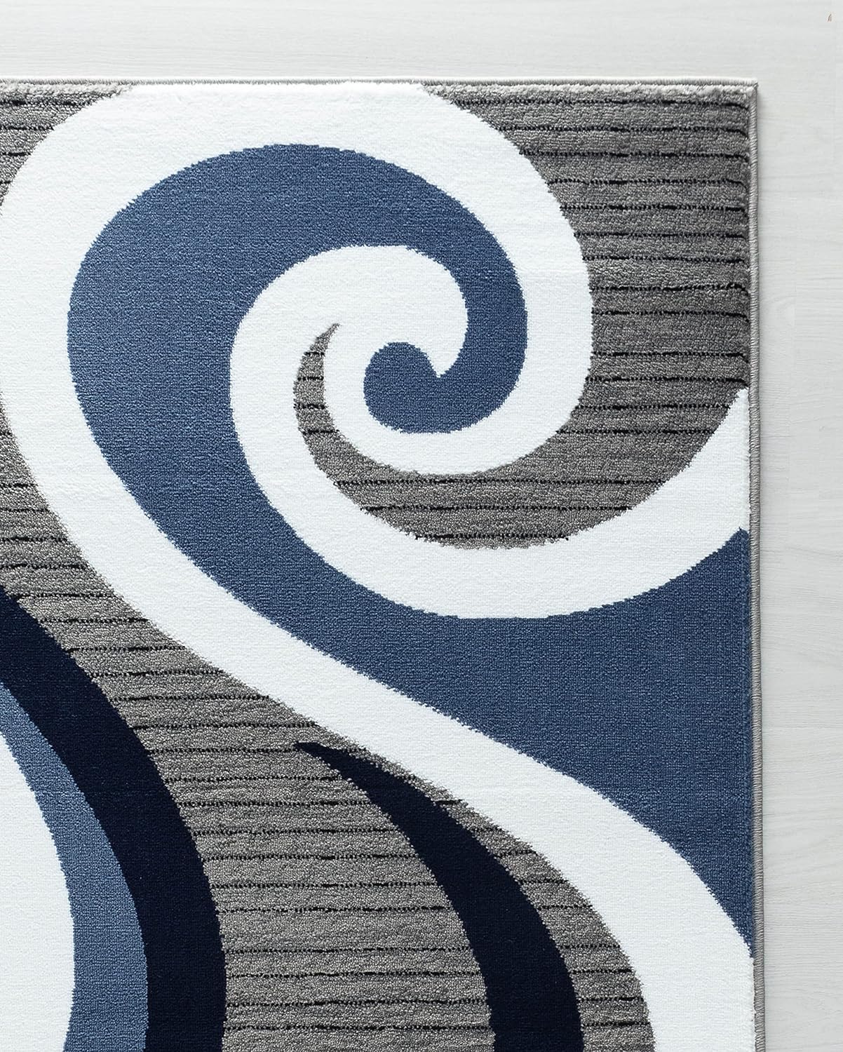 GLORY RUGS Alfombra moderna con diseño de remolinos para dormitorio, sala de...