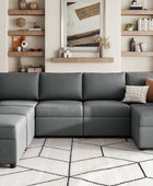 LINSY HOME Sofá modular seccional, sofá de gran tamaño en forma de U con...