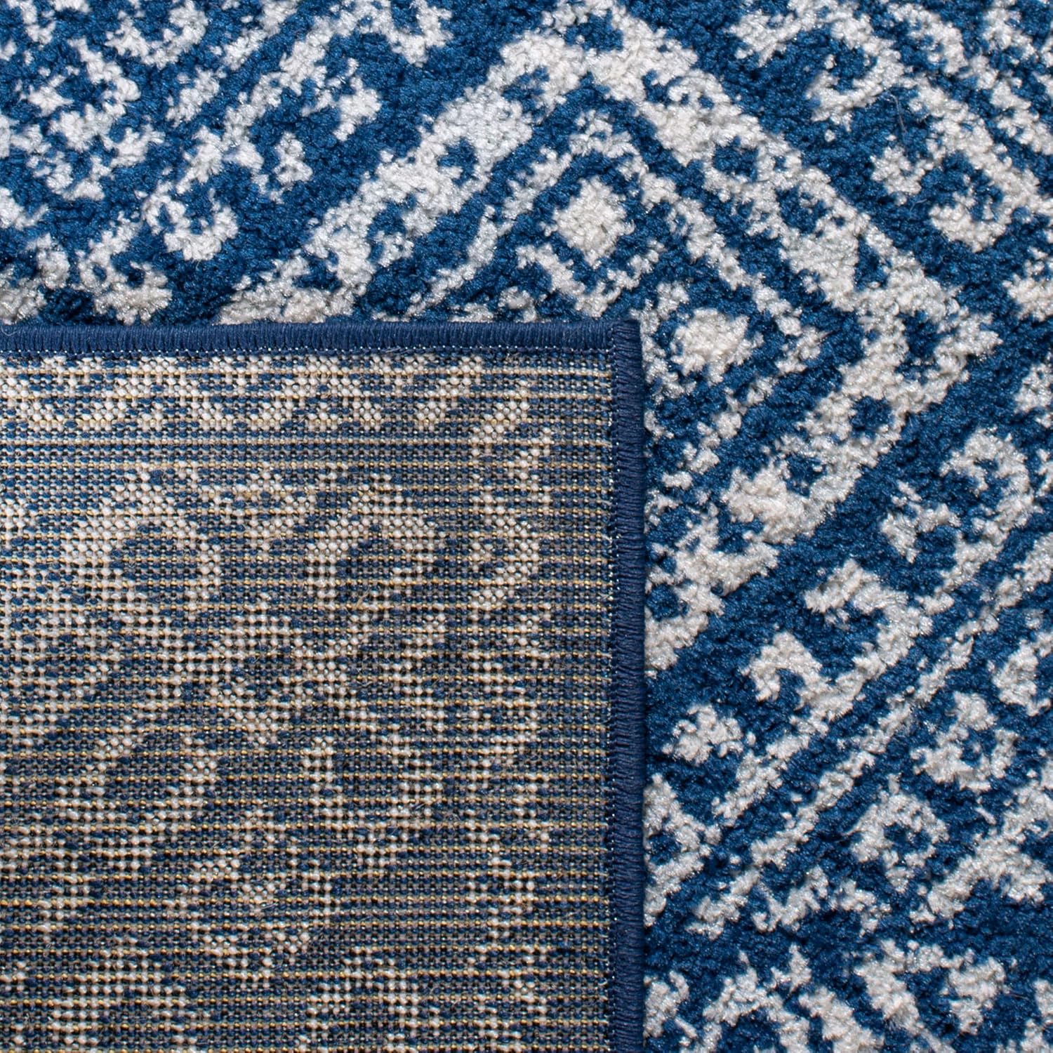 Safavieh - Alfombra decorativa de 2 x 5 pies, colección Tulum, azul marino y...