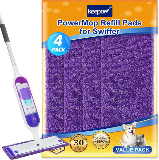 KEEPOW Almohadillas de repuesto para mopa eléctrica Swiffer, almohadillas para...