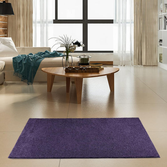 Alfombrilla de color liso, de felpa, moderna, alfombra adecuada para los niños