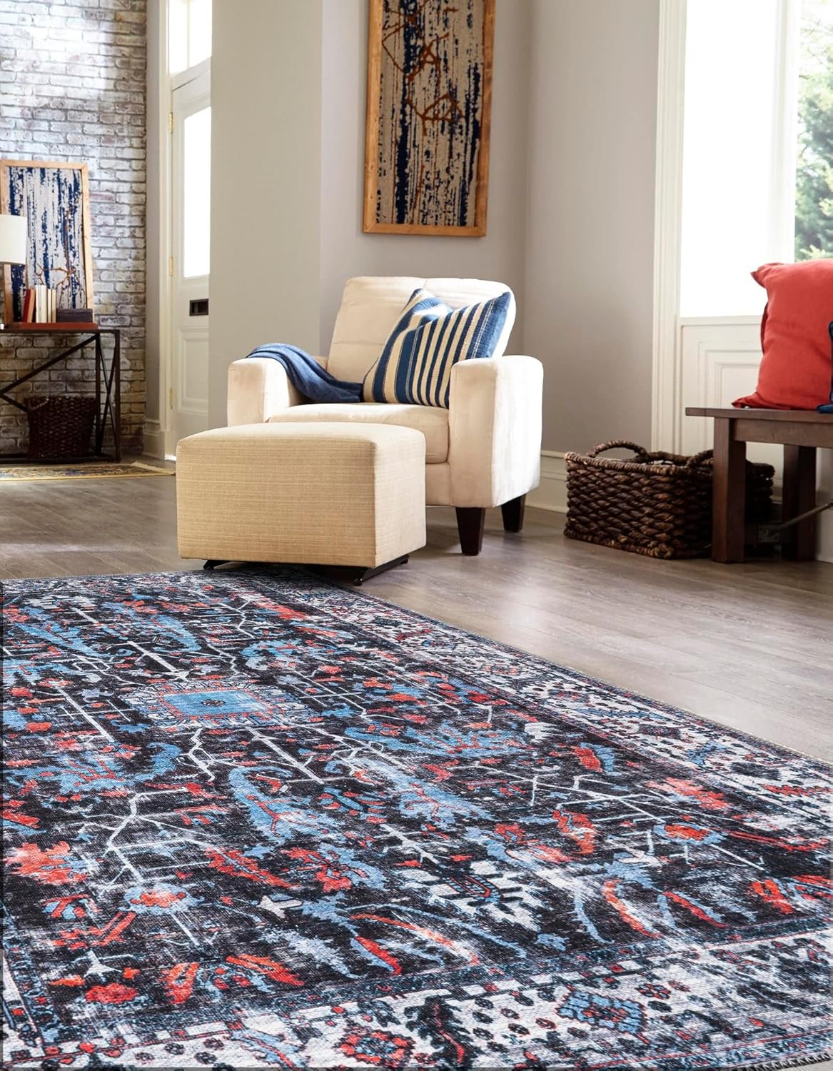 Unique Loom Mangata Collection - Alfombra de área Mahtaab (rectangular 5 pies...