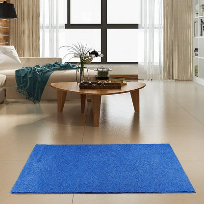 Furnish my Place Alfombra moderna de felpa de color azul índigo, alfombra de