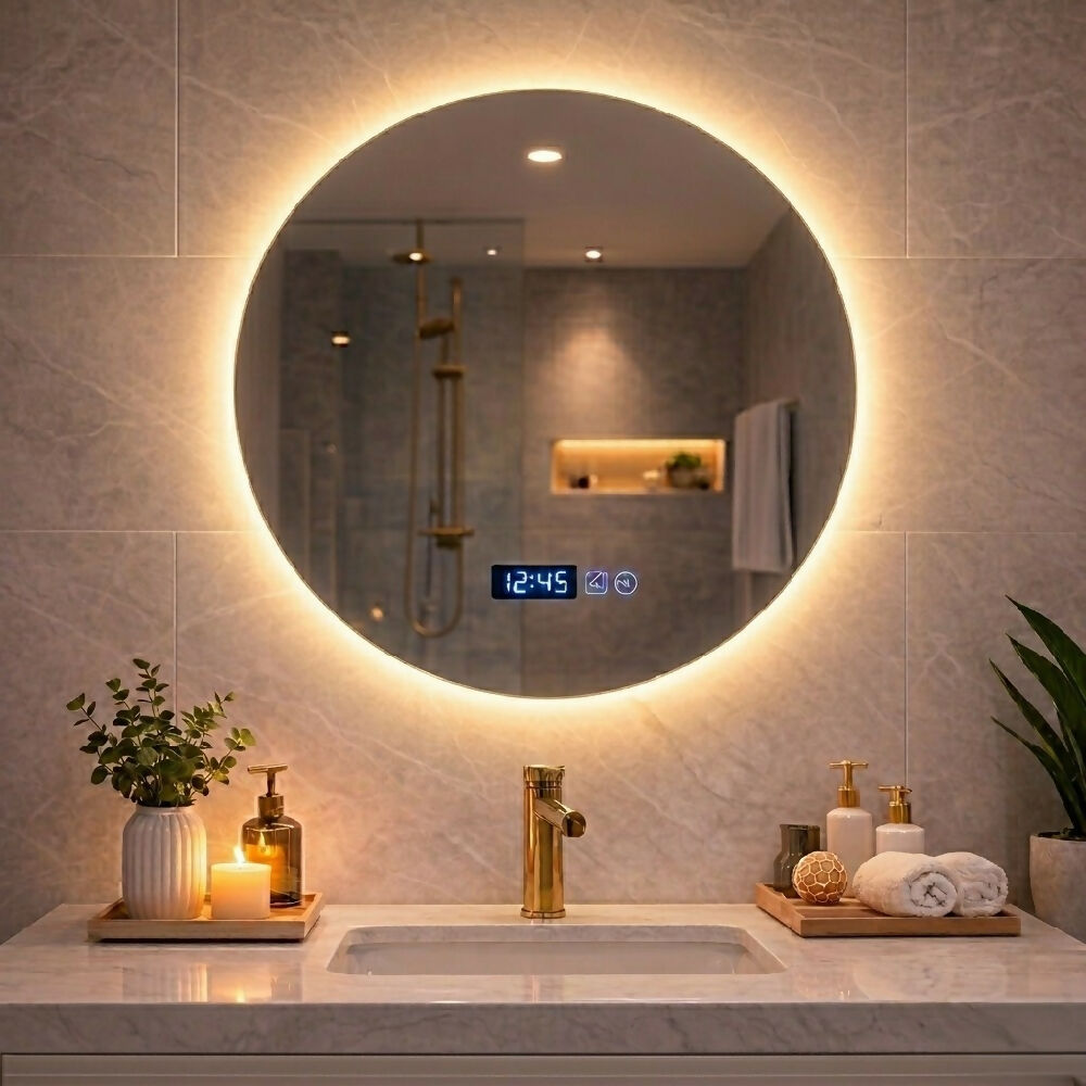 Espejo Led redondo con sensor para baño 70x70 sin marco