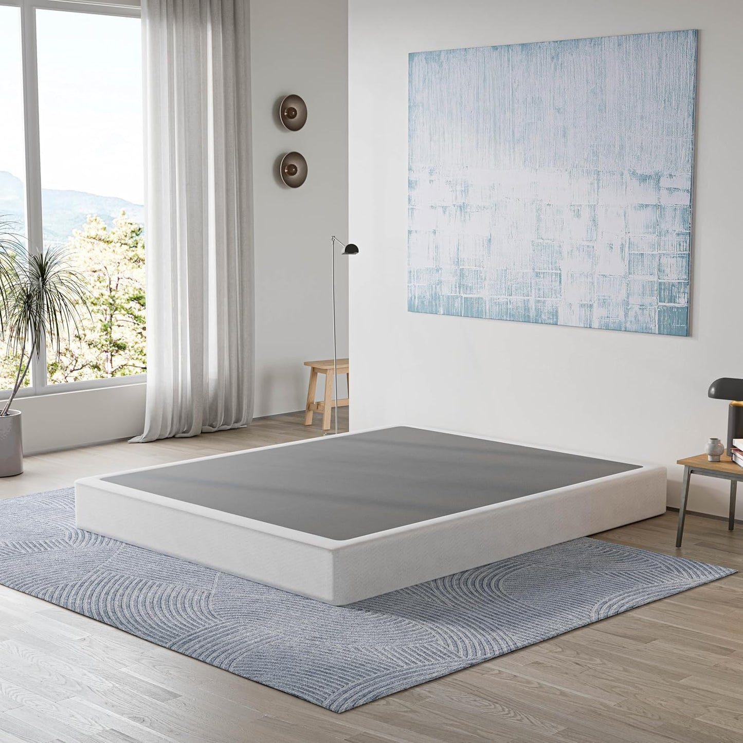 King Box Spring Base de colchón de 5 pulgadas de alto perfil con marco de