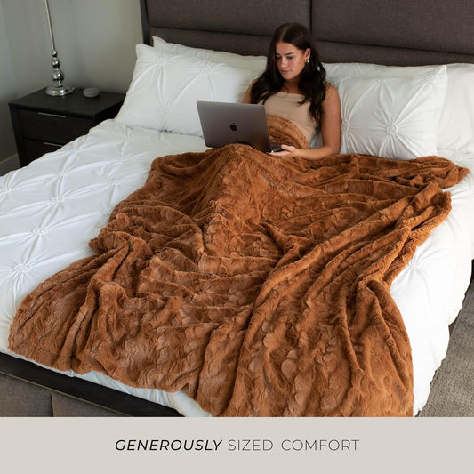 Graced Soft Luxuries - Manta de piel sintética para el hogar, 60 x 80 pulgadas,...