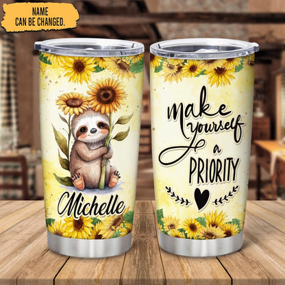 Regalos personalizados para los amantes de los perezosos, vaso de acero