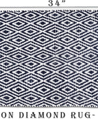 Ramanta Home Alfombra 100% algodón con diamantes de 21 x 34 pulgadas, tejida a...