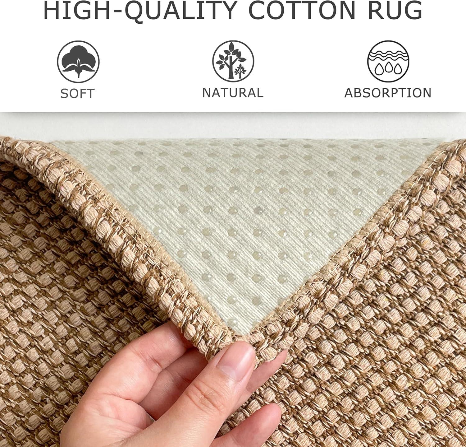 Alfombra larga lavable de estilo bohemio para pasillos de 2.6 x 12 pies, con