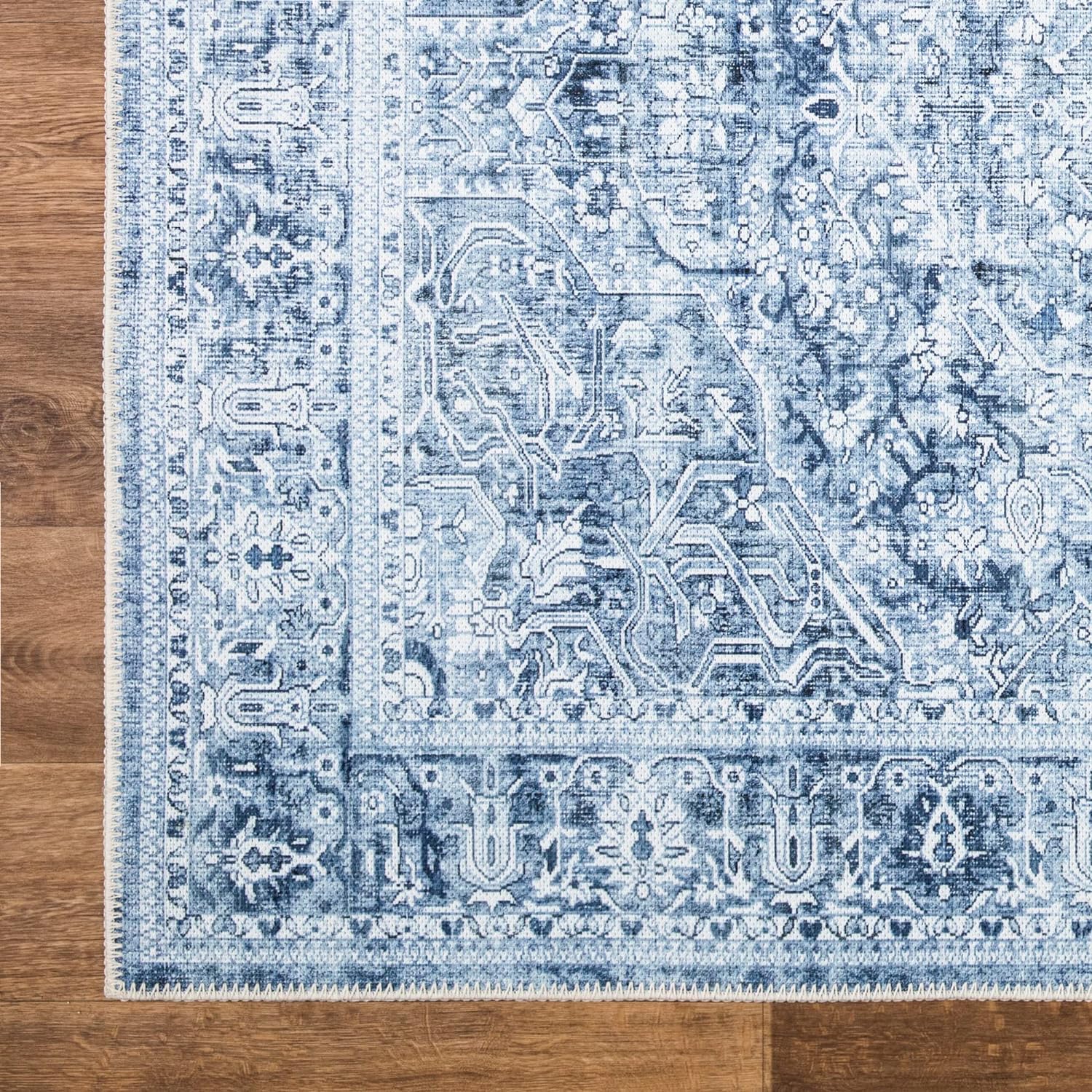 Bloom Rugs - Tapete tipo medallón tradicional para sala de estar, lavable y...