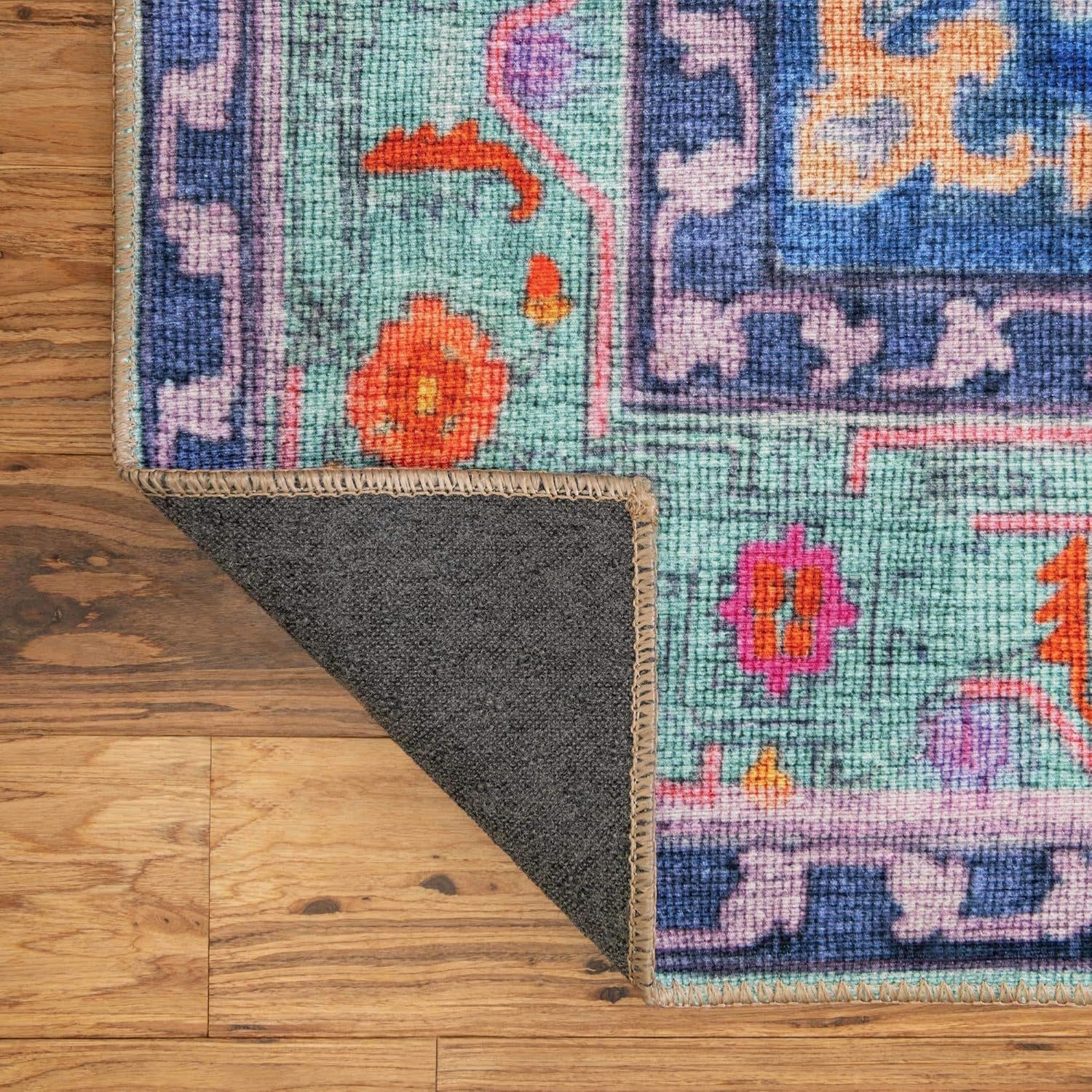 Unique Loom Revival Collection - Alfombra tradicional con borde de medallón...