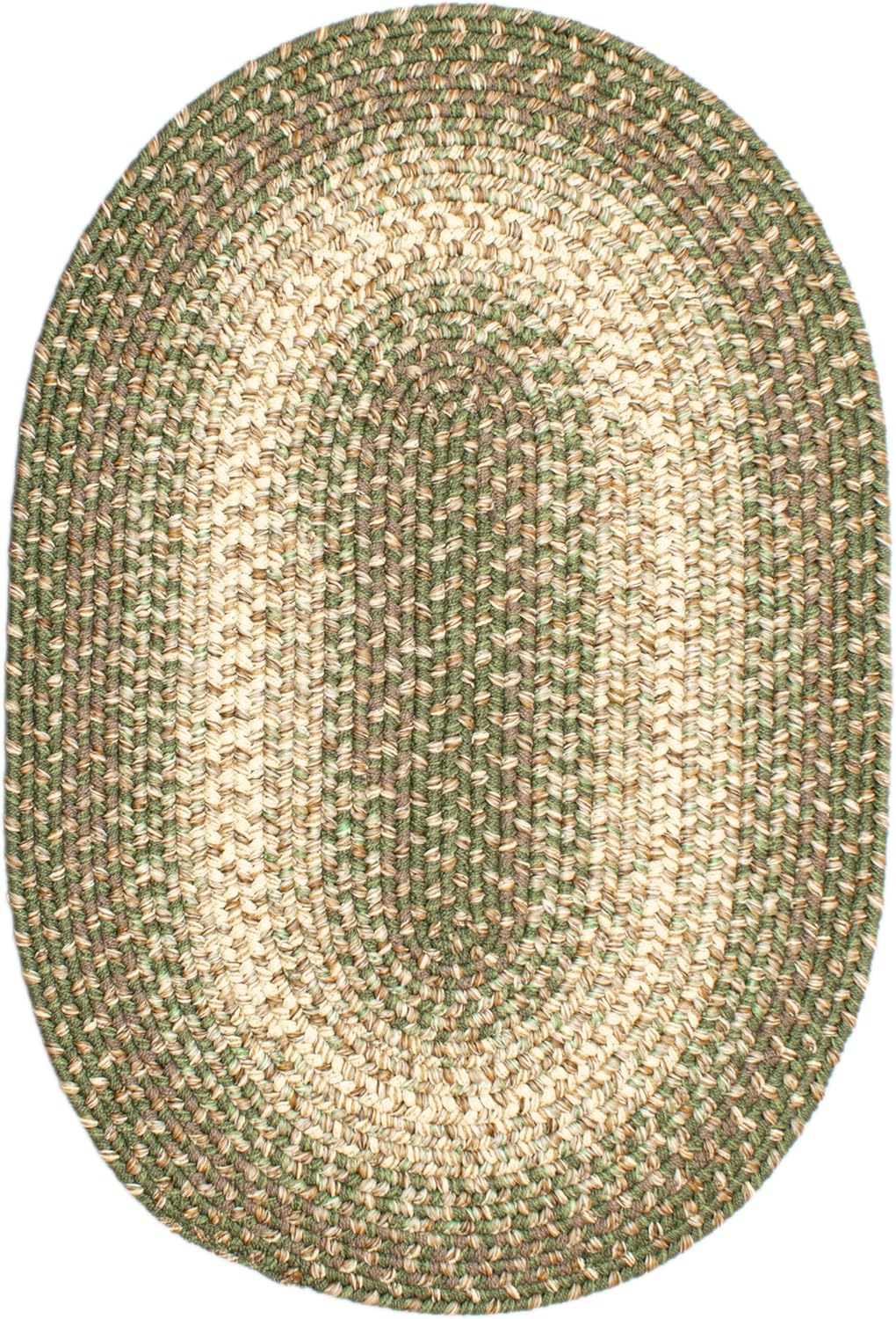 Braided Farmhouse Alfombra trenzada Ridgewood para sala de estar, reversible,