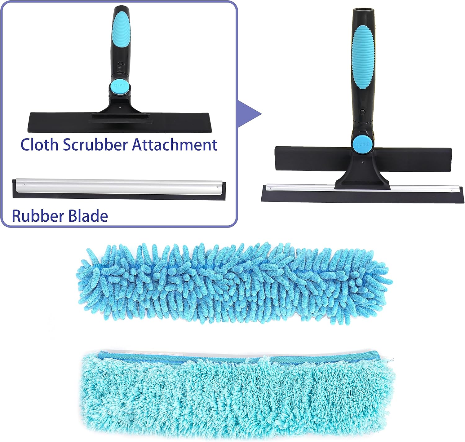 Combo de limpieza de ventanas giratorio y limpiador de ventana de microfibra