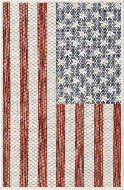 Rugs.com Jill Zarin Outdoor Collection Alfombra de tejido plano rojo de 2 pies