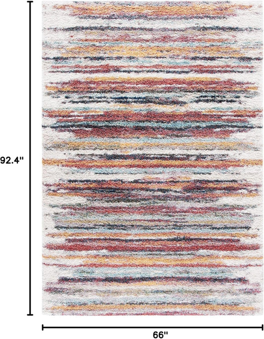 SAFAVIEH Calista Shag Collection CAL132P - Alfombra abstracta que no desprende...