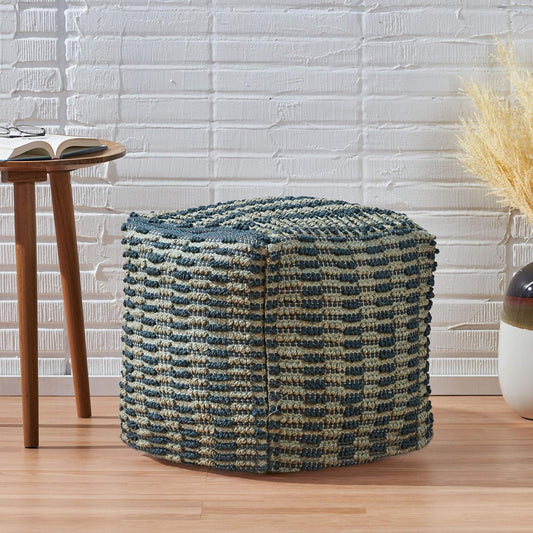 Christopher Knight Home Carolina Boho - Puf cubo de tela, azul y verde azulado,...