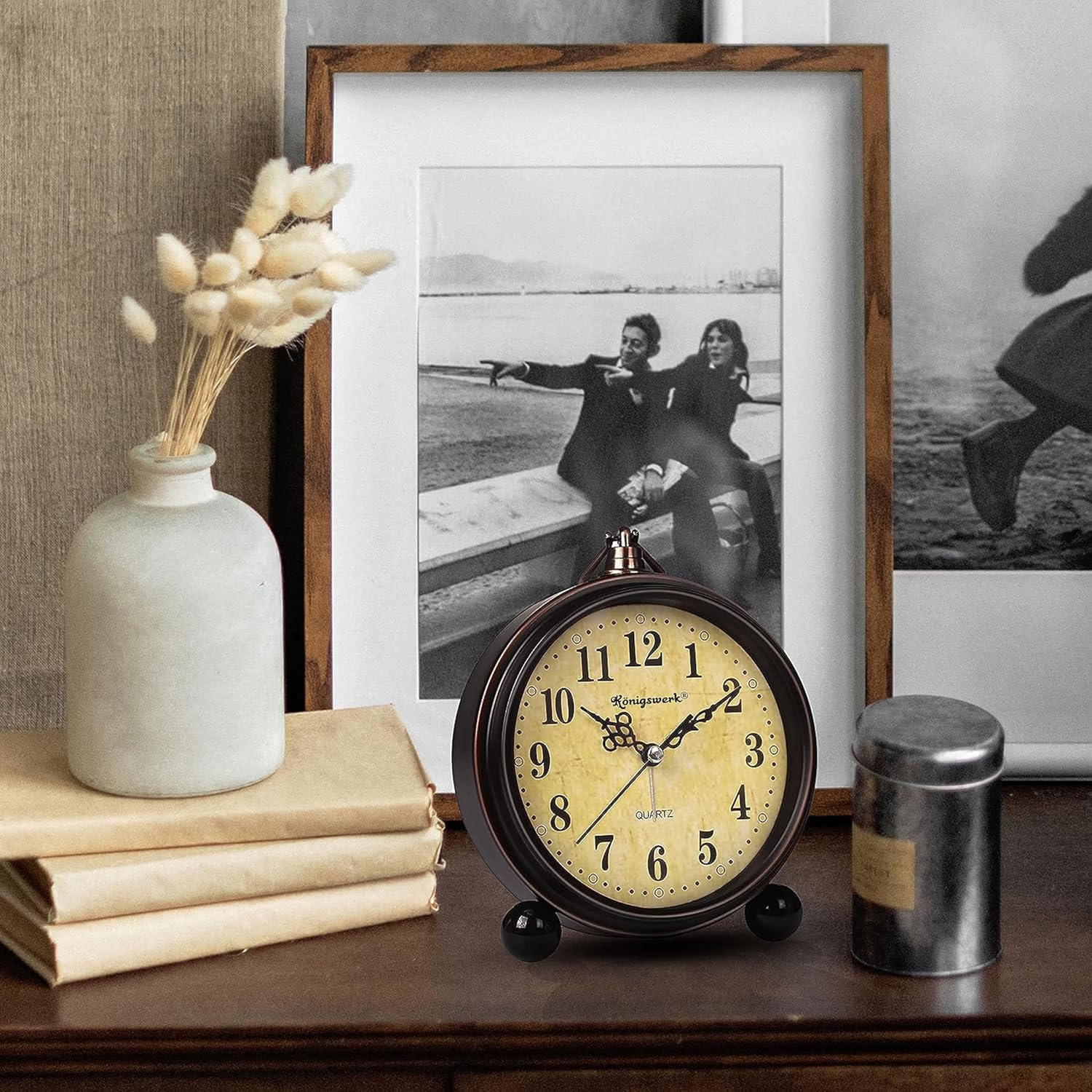 Konigswerk - Reloj Analógico de Cuarzo, decorativo, de gran tamaño, Retro,...