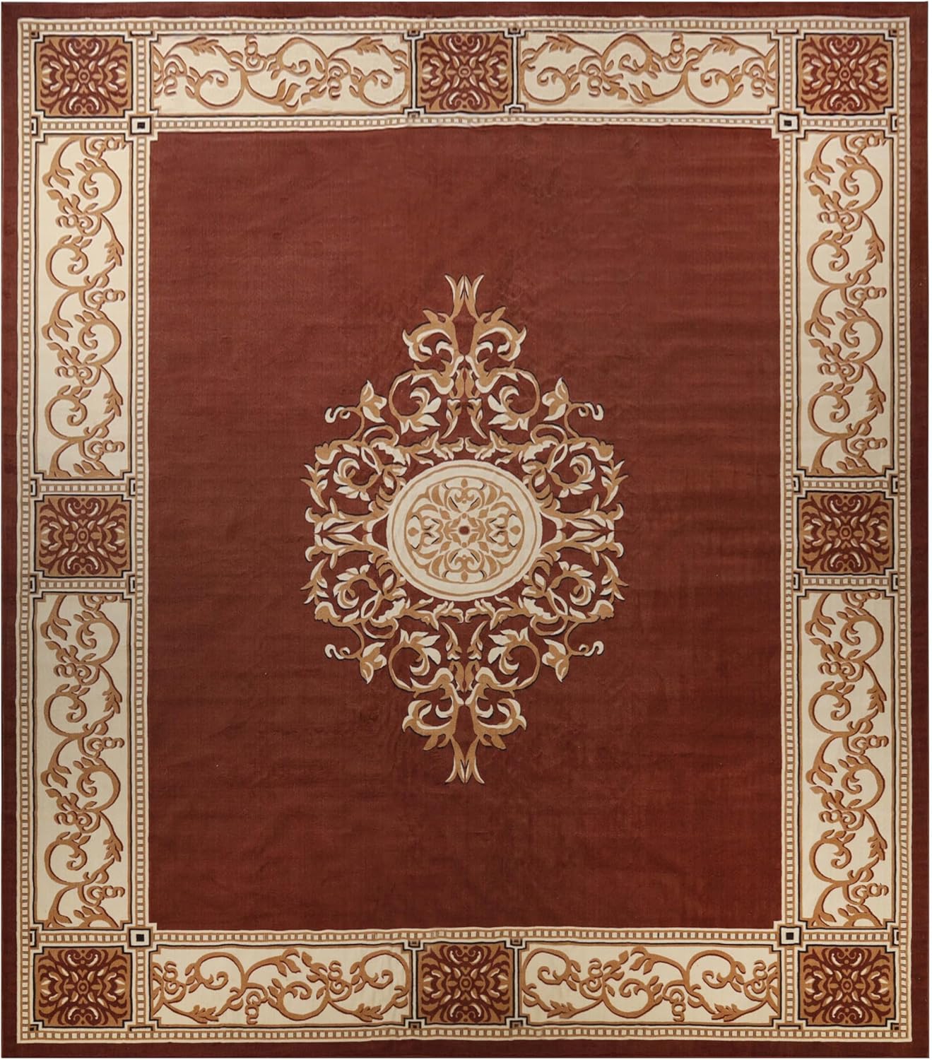 Alfombra de interior, cubierta de alfombra de felpa, medallón oriental