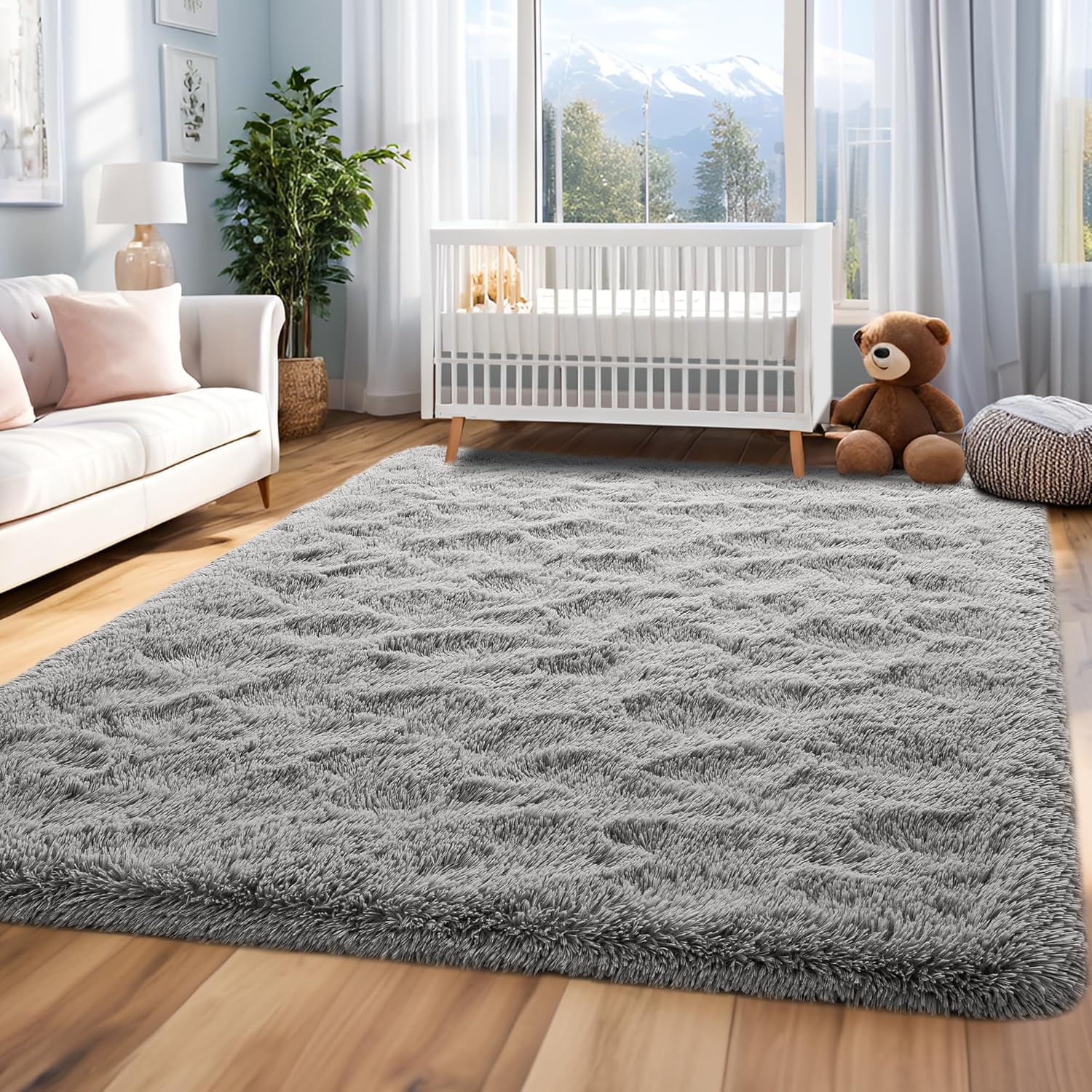 HQAYW Alfombra moderna y esponjosa, alfombras peludas para dormitorio, sala de...