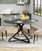 Round Dining Table for 4-6 People, 47-Inch Circle Kitchen Table Dining Room