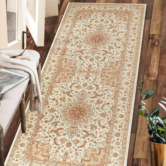 COMSLE Alfombra bohemia de 2 x 6 pies, lavable para pasillo, de lana sintética,...