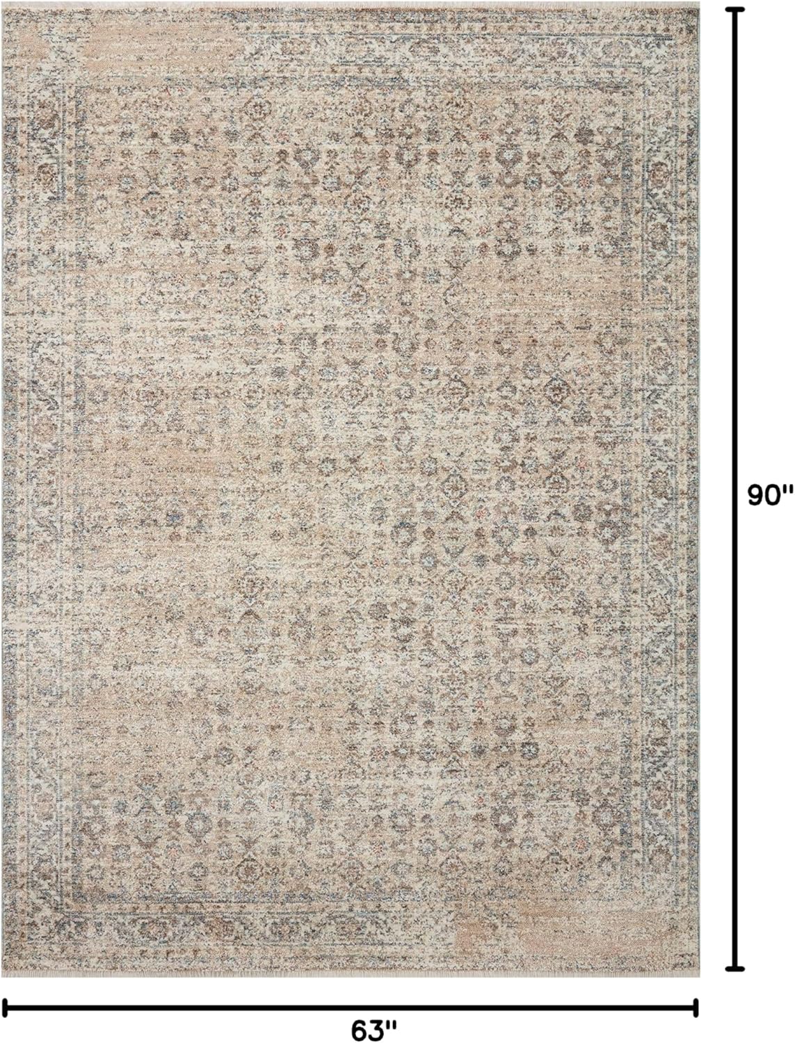 Loloi Angela Rose Blake Collection BLA-04 BeigeDenim 5'-3" x 7'-6", 0.25...
