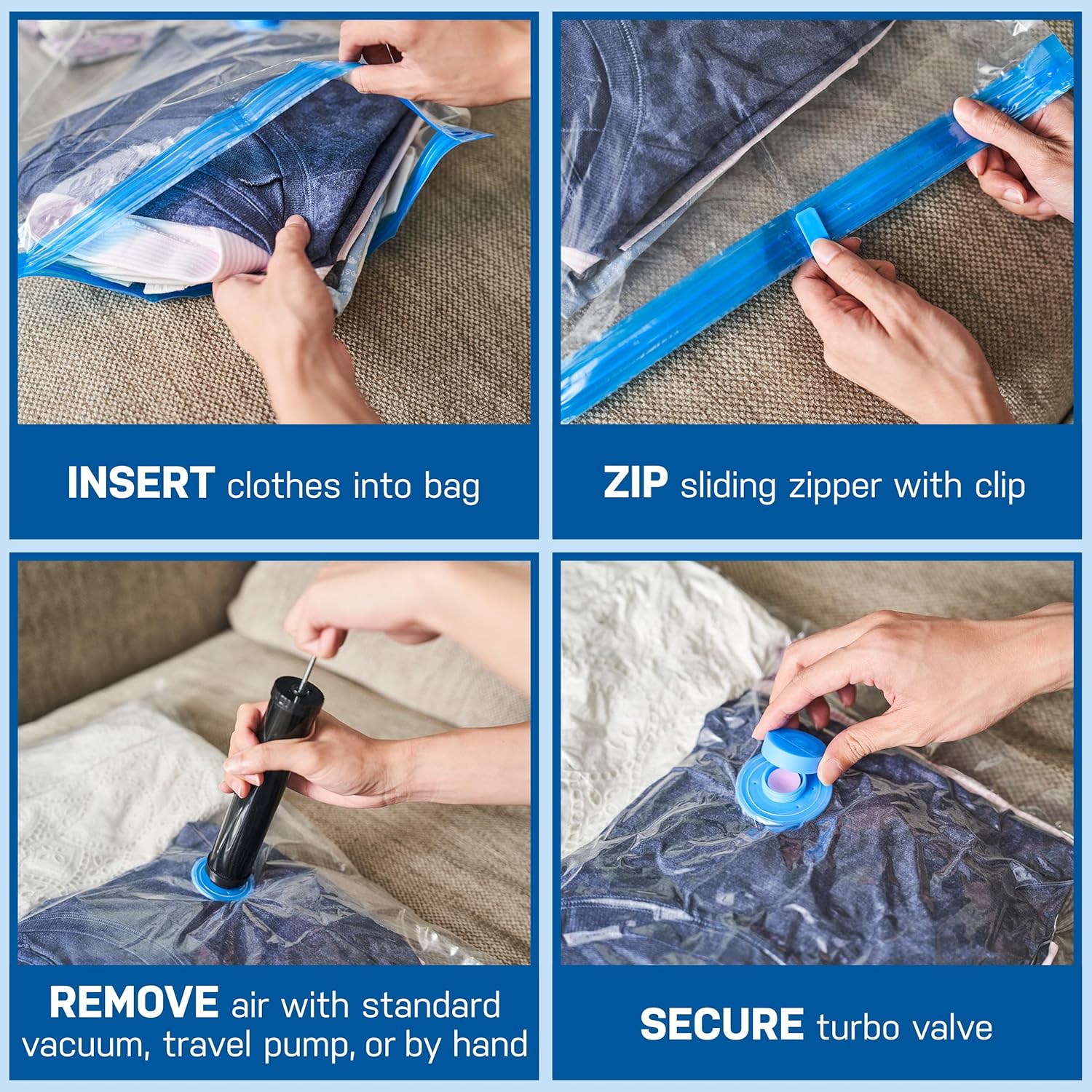 Spacesaver Premium Bolsas de almacenamiento al vacío, funciona con cualquier