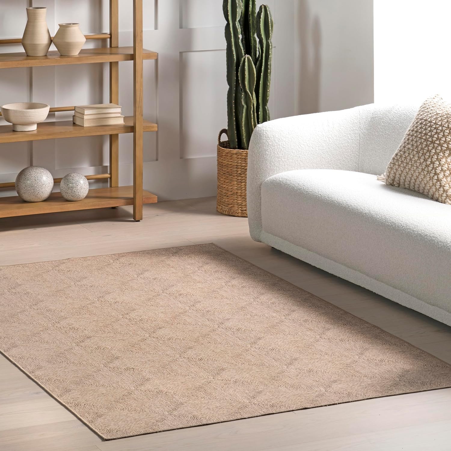 Joplin Trellis Alfombra lavable a máquina para sala de estar, dormitorio,