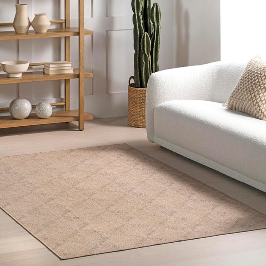 Joplin Trellis Alfombra lavable a máquina para sala de estar, dormitorio,