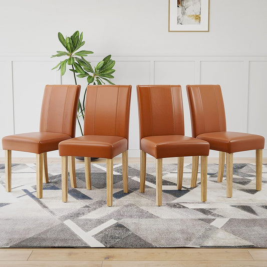 Parsons Juego de 4 sillas tapizadas para comedor, sillas de comedor de cocina