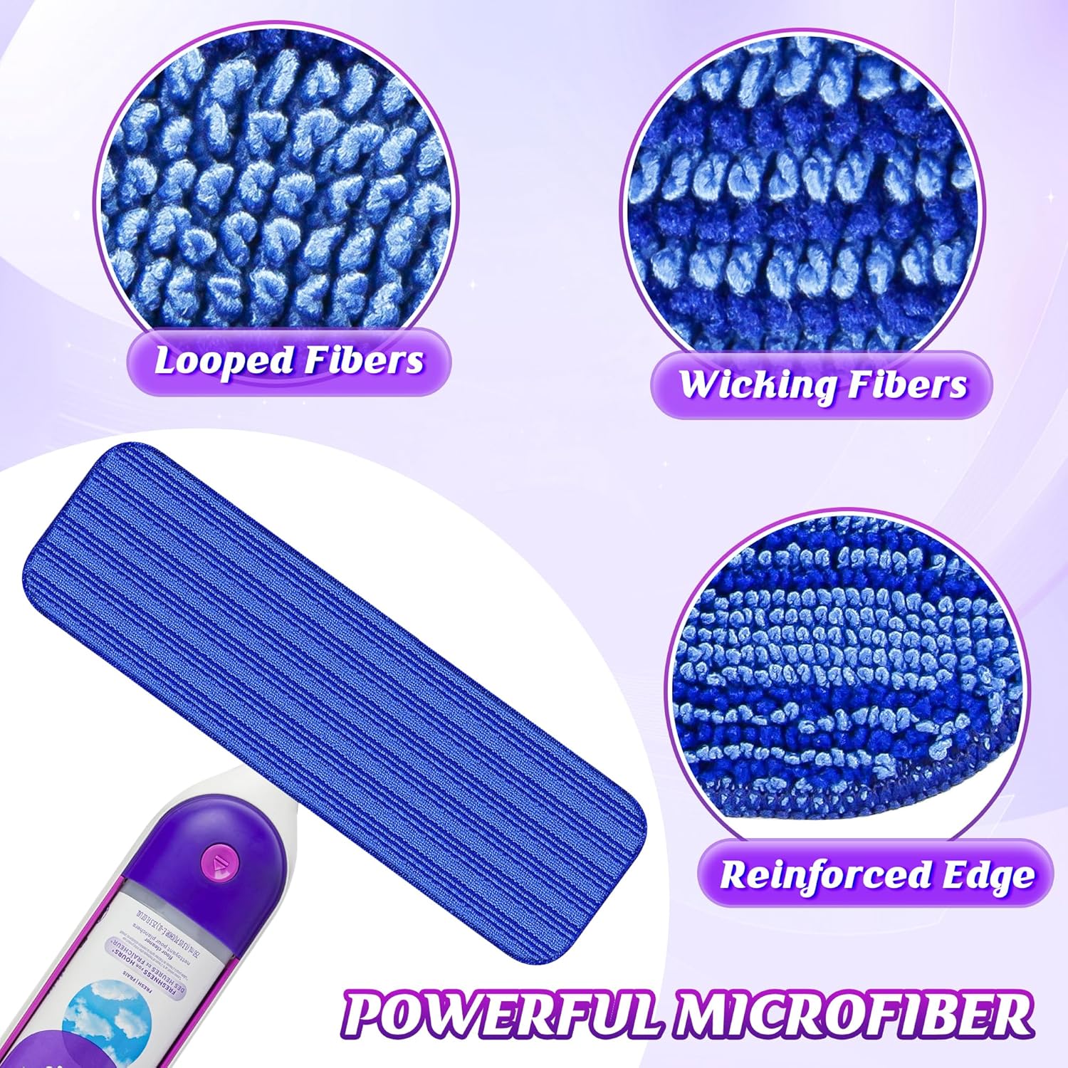 Almohadillas de microfibra compatibles con Swiffer PowerMop, paquete de 5...