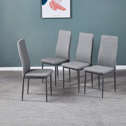 Juego de 4 sillas de comedor modernas con patas de metal y cojín tapizado de