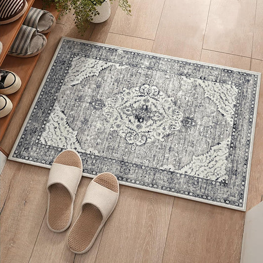 Alfombras bohemias de 2 x 3 pulgadas, alfombras grises para dormitorio, sala de