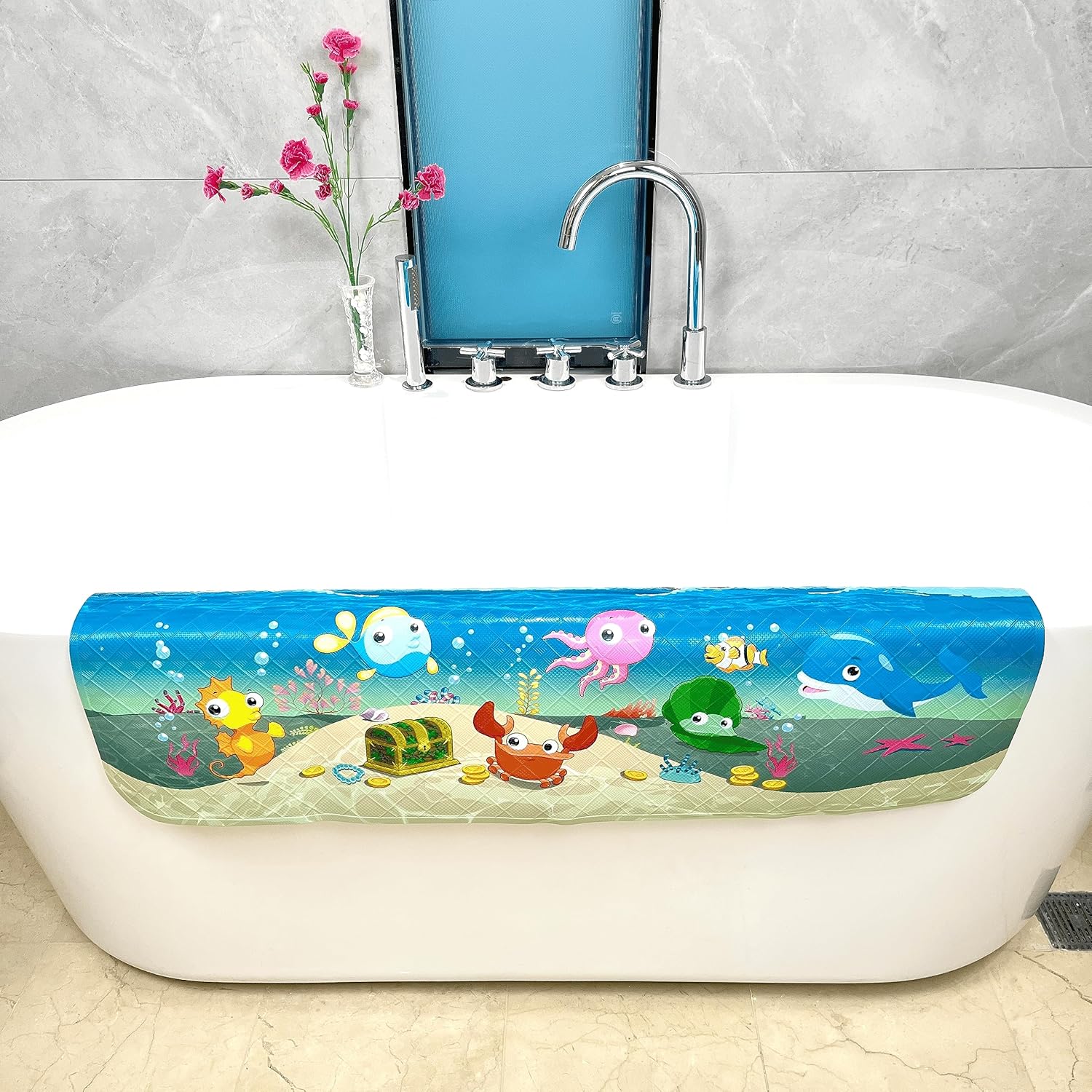 BOPPIE Tapete de baño antideslizante para bañera para niños, tapete de baño...