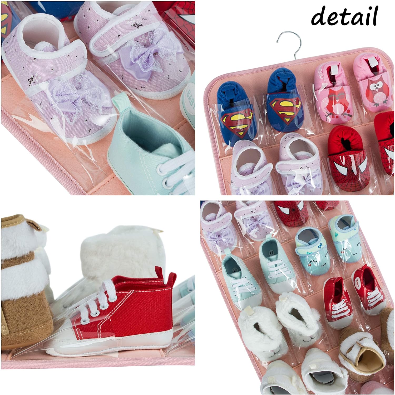 PACMAXI Organizador de zapatos sobre la puerta para 12 pares de zapatos de bebé