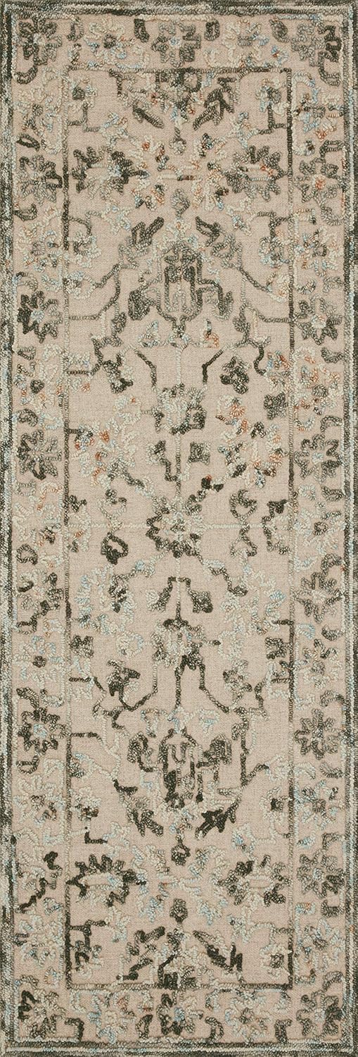 Halle Collection HAE-05 Alfombra decorativa gris cielo de 3 pies 6 pulgadas x 5