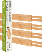 Homemaid Living Organizador de cajones de bambú ajustable y expandible -...