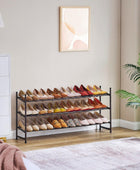 Tajsoon 3 Tier Expandable Shoe Rack for Closet, 28-41Adjustable & Stackable...